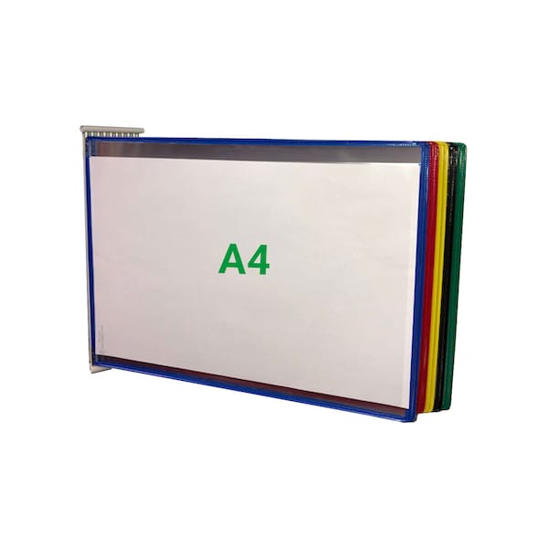 Wall Display Unit, Landscape, 10 A4 Size Asst Color Pockets